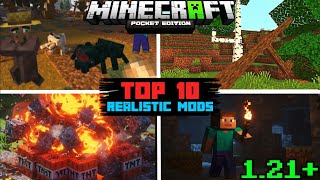 TOP 10 Realistic Mods/Addons For Minecraft PE 1.21  | Best Mods For MCPE | PS Gamer (RTX)