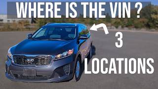 VIN Locations - Kia Sorento (2016-2020)