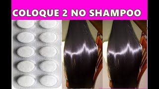 Coloque 2 comprimidos no shampoo e seus cabelos Vai crescer mais rápido