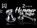 How to blow glass  2piece hammer pipe  try full pipemaking 1 course free