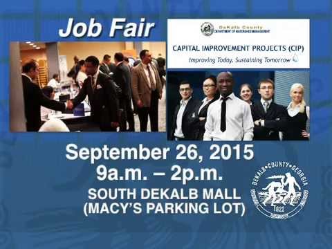 DeKalb County Watershed Management to Host Local Job Fair - 9/26/15