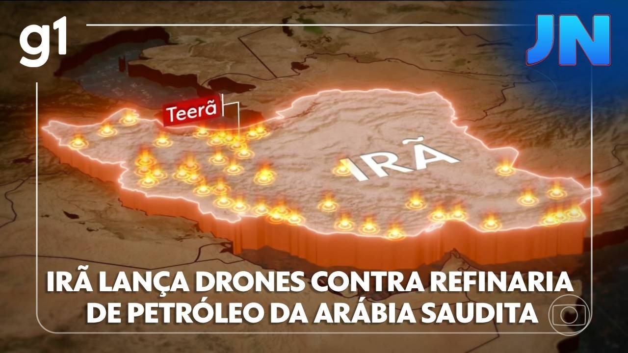 JN: no 3º dia de confrontos, Irã lança drones contra a maior refinaria de petróleo da Arábia Saudita