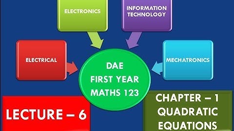 DAE Math(123) Chap1 Exercise 1.1 1st Year Paper A - Electrical / Electronics / IT / Mechatronics