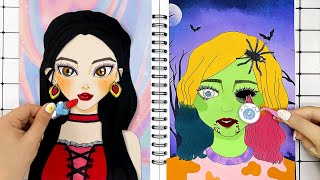 🌟Idol & Zombie makeup 🧟‍♀! Paper DIY make up #3| Pomni Paper DIY Craft
