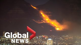 Table mountain fire: Heavy winds fan flames as wildfire forces evacuations in Cape Town