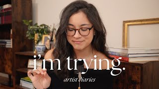 It's hard to feel proud of yourself ☁️ artist diaries, oil painting of a friend, cozy art vlog
