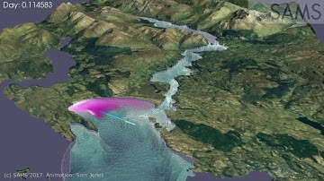 FVCOM / Paraview - Loch Etive dye release storyboard