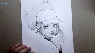 Ekt Tarzıyla Hızlandırılmış Anime Kız Çizimi