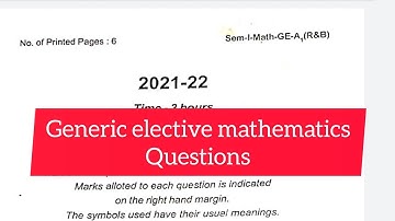 +3 2nd semester GE- math question// generic elective mathematics/ GE- math question UTKAL UNIVERSITY