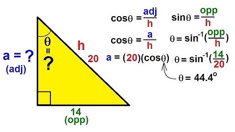 PreCalculus - Trigonometry: The Right Triangle (16 of 26) Find All Unknowns (Adj=? Angle=?)