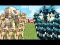 Extreme golems vs wardens in minecraft mob battle