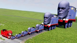 Big & Small Thanos the Tank Engine vs Spider-Man the Train | BeamNG.Drive