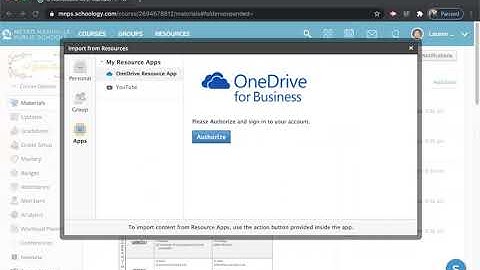 Importing Resources from OneDrive into Schoology