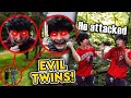 Catching our creepy evil twins fighting in real life they attacked us help