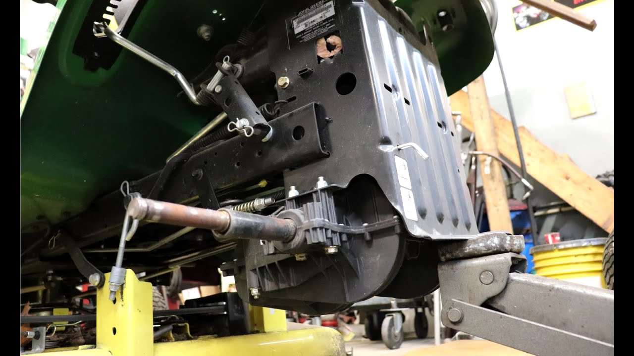 how to install transmission drive belt on john deere x300