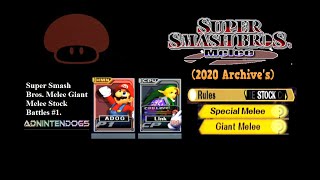 Super Smash Bros. Melee Special Melee Giant Melee Stock Battles #1 (2020 Archive)