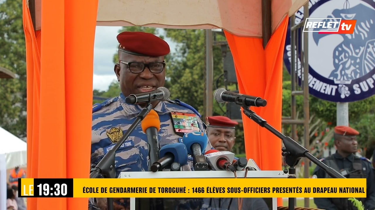 École de gendarmerie de Toroguhé : 1466 élèves sous-officiers presentés au drapeau national