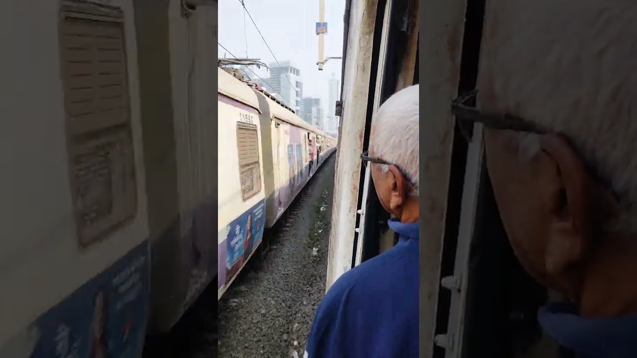Mumbai local train # viral # Byculla to Dadar journey butiful view back to back local train 