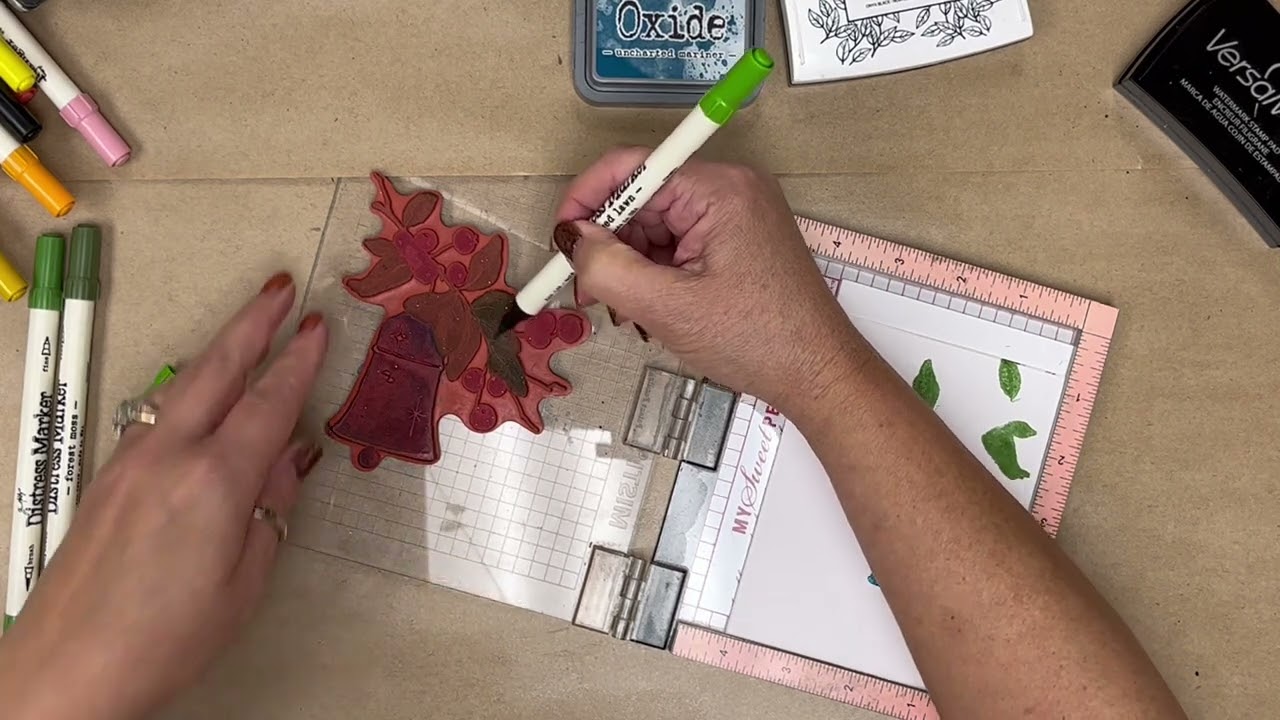 Penny Black Bell & Berry Multi layered stamp card