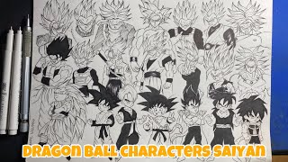 Drawing Dragon Ball Characters Saiyan - Akira Toriyama #dragonball