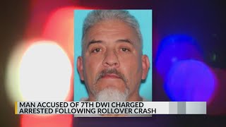 Man accused of 7th DWI arrested following rollover crash in Valencia County