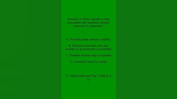 Selenium + Java Advanced Interview Questions – Part 1 (Experienced QA Automation Engineers) | Q -  8