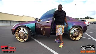 Outrageous Infiniti G35 Coupe on Gold 28" DUB Swyrl Floaters