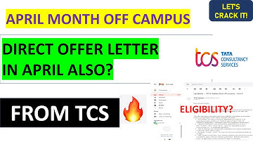 April month DIRECT OFFER LETTER TCS off campus eligibility #tcs #nqt #interview
