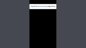 Top 10 Machine Learning Algorithms! #MachineLearning #DataScience #AI #Python #MLAlgorithms #shorts