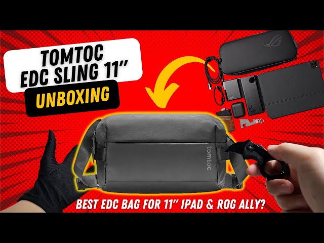 Unboxing Tomtoc H02 Sling bag for 11 inch iPad Pro & ROG Ally (ASMR) 🎮👜