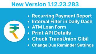 10. TransUnion Cibil Report | Recurring Payment Report | API Print | ATM Loan Form | Interval filter