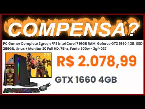 PC Gamer Completo 3green FPS Intel Core I7 16GB RAM, Geforce GTX 1660 4GB,  + Monitor 3gf-037 