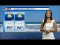 7 day forecast shows high temperatures