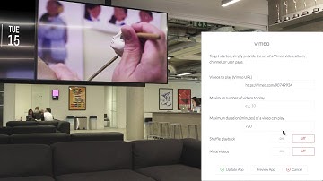Digital Signage Vimeo app on ScreenCloud