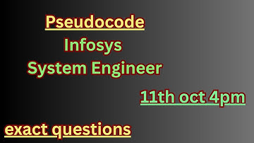 Infosys 2025 Pseudocode questions and answers| #infosys #aptitude #campus #cse #placement #test #iit