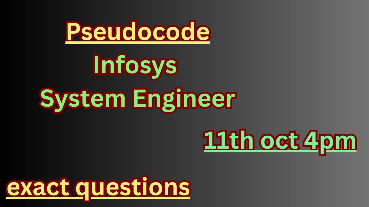 Infosys 2025 Pseudocode questions and answers| #infosys #aptitude #campus #cse #placement #test #iit