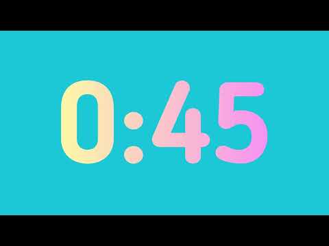45 Second Countdown Timer | Aqua Blue Countdown Timer | 3 Second Intro with an Ending Sound