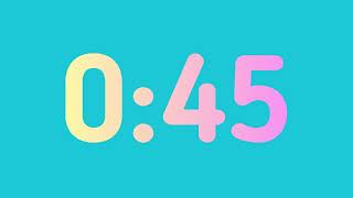 45 Second Countdown Timer | Aqua Blue Countdown Timer | 3 Second Intro with an Ending Sound