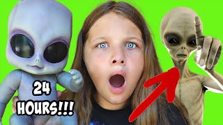 24 Hours Babysitting BABY ALIEN with AUBREY & CALEB! 👽ALIEN MOM IS BACK!