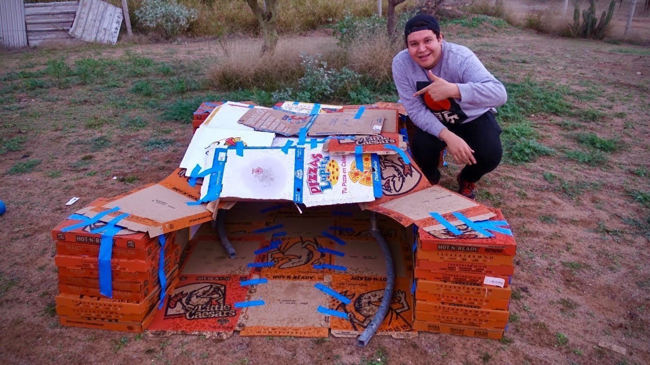 CONSTRUÍ una CASA con CAJAS de PIZZA