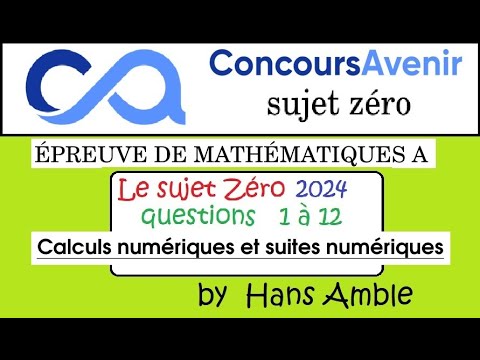 Corrigé questions 1 à 12