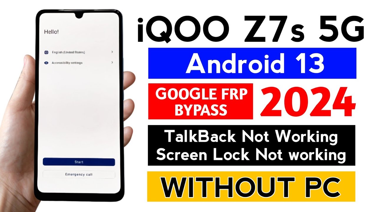 iQOO Z7s 5G (I2223) Gmail Frp Bypass Android 13 WITHOUT PC