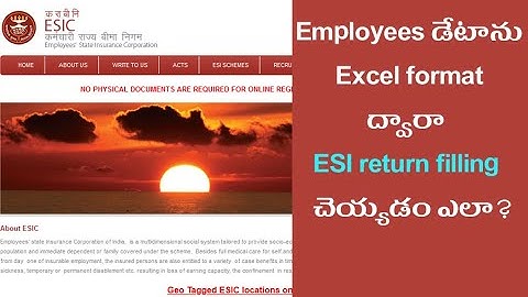 ESIC monthly contribution employees bulk data uploade in excel format Telugu