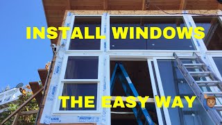 Install window using rope and pulley