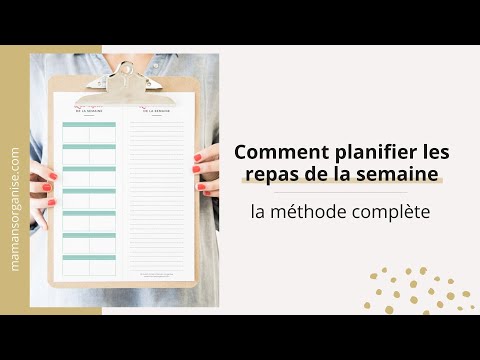 Vidéo: Planifier Pour Survivre : Préparer Un Menu De Repas Pour La Semaine