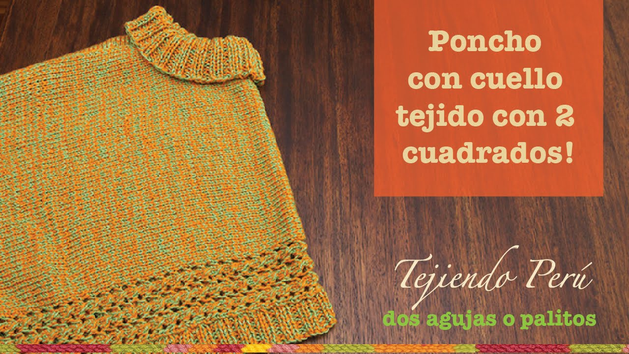 Poncho de 2 cuadrados niñas - Tejiendo Perú