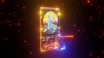 Animated 3D NFT Card Template with electricity effect editable in Blender