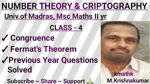 Number Theory and Criptography, Congruence