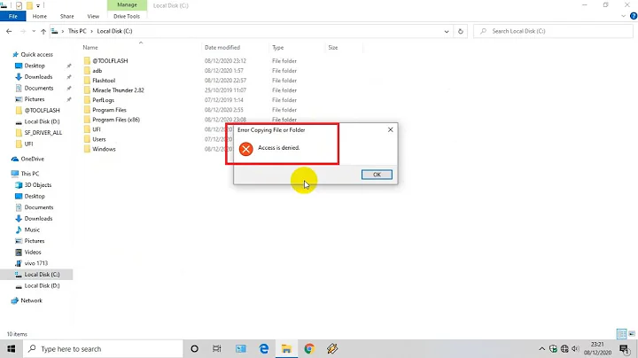 FIX Error Copying File or Folder Access is denied (see the steps in the description)