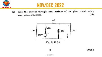 EE3251|EC3251 Circuit Analysis.#r2021.superposition theorem #importantquestions.
